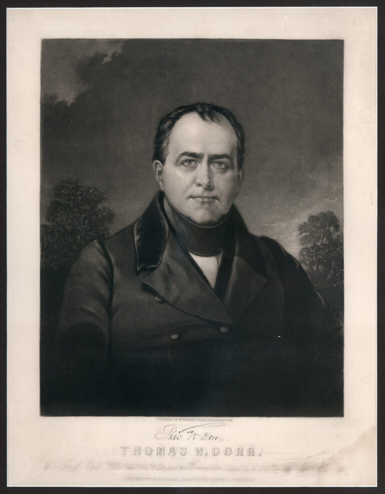 Print of Thomas Dorr with his signature in bottom margin along with the words &quot;Thomas W. Dorr.&quot;.